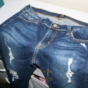 Just Black Skinny Distressed Dark Wash Jeans sz 28